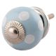 Turquoise Polka Dot Small Ceramic Dresser Knobs 